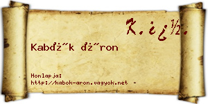 Kabók Áron névjegykártya