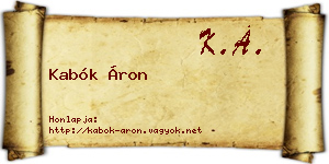 Kabók Áron névjegykártya